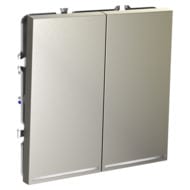 Проходной переключатель двухклавишный с подсветкой Voltum S70 VLS020404, шелк