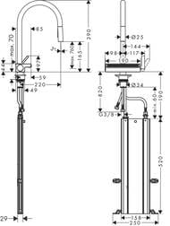 ��������� Hansgrohe Aquno Select M81 ��� ����� 170 �������� ��� 3jet sBox ����� 73831800
