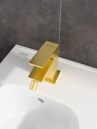 Смеситель для биде VitrA Minimax Square A4372625EXP однорычажный брашированное золото латунь