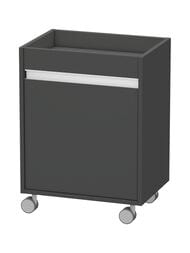 Тумба мобильная Duravit Ketho (500х670х360) петли права, графит мат. KT2530R4949 — миниатюра 1