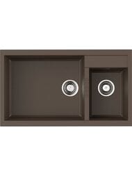 Мойка Omoikiri TEDORI 86-2-U-ES(860х500х220) врезная, тетогранит, цвет коричневый 4997242