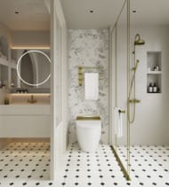 Полотенцесушитель AQUAme электрический  520*384 c термор., золото шлиф. AQM3113BG