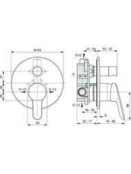 Ideal Standard DOT 2 0 Смеситель для ванны/душа A7165AA встраиваемый