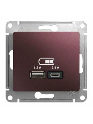 ������� Systeme Electric GLOSSA USB A+�, 5�/2,4�, 2�5�/1,2 �, ��������, ������������ GSL001139