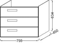 ����� ��� ���������� Jacob Delafon RYTHMIK (795�450�634) EB1309-G1C, 3 �����, �����