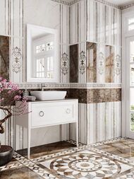 Бордюр KERAMA MARAZZI Театро (55х250) бежевый+коричневый HGD\A418\12141R (шт.)