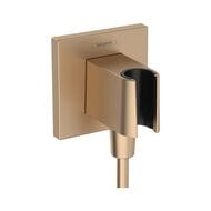 Шланговое подсоединение Hansgrohe FixFit Porter E квадрат, с держателем, шлифованная бронза 26889140