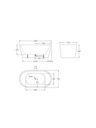 Ванна акриловая BelBagno BB71-1500-W0 1500х750х600 отдельностоящая, без перелива, д/к, цвет: белый