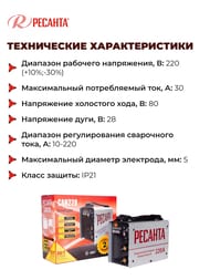 РЕСАНТА Сварочный аппарат инверторный САИ 220 — изображение 6