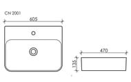 �������� ��������� Ceramicanova Aura 600�470�135 �������������, ���. ��� ���������, ����� CN2001
