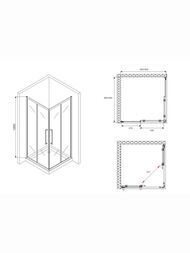 Душевой уголок ABBER Schwarzer Diamant AG02090BMH (900х900х1950) квадрат, стекло 6мм матовое/черный
