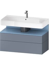 Тумба под раковину Duravit Qatego 990х470мм подвесная, 2 ящ., подсветка, дуб/базальт QA4395030430010