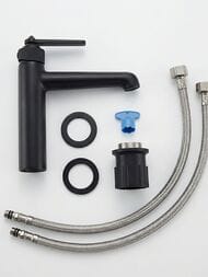 Смеситель для умывальника ESKO Bangkok Black BG26B однозахватный, низкий излив, цвет: черный
