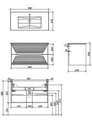 ����� ��� �������� Caprigo MODO-Terza 100 960�541�458 ���������, 2 �����, ������ 35615-SF022