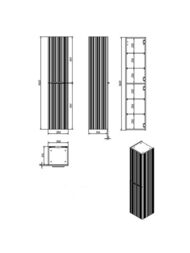 Шкаф-пенал Caprigo RAIN L (350х332х1600) подвесной, 2 двери, цвет Пудра 36550L-SF026