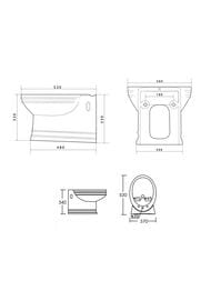 Биде Caprigo Armonia 370х530х340 подвесное, белое 5804