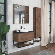 Зеркало-шкаф COMFORTY Порто-75 (715х800х145) подвесной, дуб темно-коричневый 00-00009231