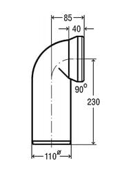 Отвод к WC 90° Viega 100мм пластик белый мод.3811, 100551