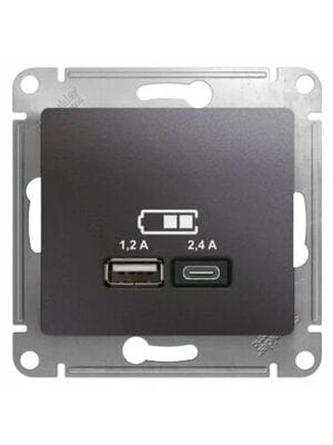 ������� Systeme Electric GLOSSA USB A+�, 5�/2,4�, 2�5�/1,2 �, ��������, ������ GSL001339