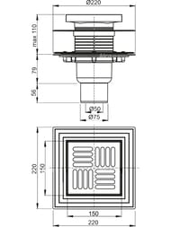 ������� ���� Alcaplast APV4444 (150x150/50/75) ������ ��������, ������� � ������ ����.�����