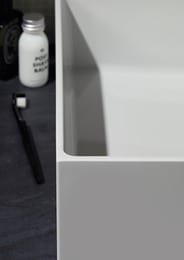 Умывальник Burgbad Sys30 620х490х140 накладной, иск. камень, с донным клапаном, белый MWEM062C0001