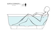 Ванна пристенная Salini Sofia Corner L 102515GF  1700х850х590 угловая, S-Sense, глянцевый  RAL