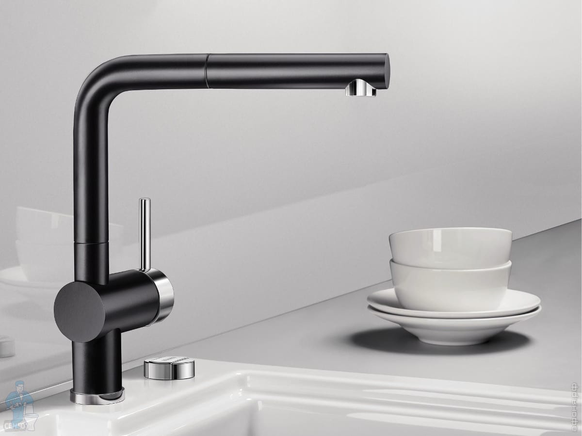 Смеситель для кухни BLANCO LINUS-S SILGRANIT однозахватный, излив 219мм ...