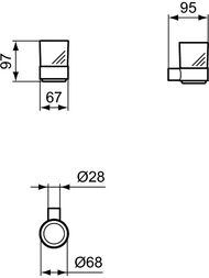 Стакан с держателем Ideal Standard CONCA круглый, хром T4505AA