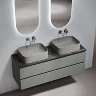 Столешница для ванной комнаты SANCOS Black Sky 1400х460, керамогранит, без отв. под смеситель, TT140A1