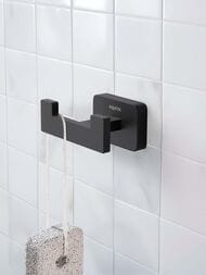 Крючок для ванной Aquatek Либра AQ4302MB двойной, цвет: черный матовый