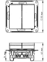 Выключатель Systeme Electric ATLASDESIGN 2-клавишный схема 5 10АХ механизм мокко ATN000651