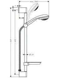 Душевой набор Hansgrohe Crometta 85 Vario/Unica`Crometta (руч. душ,шланг,мыльница,штанга 65см) 2776 — миниатюра 2