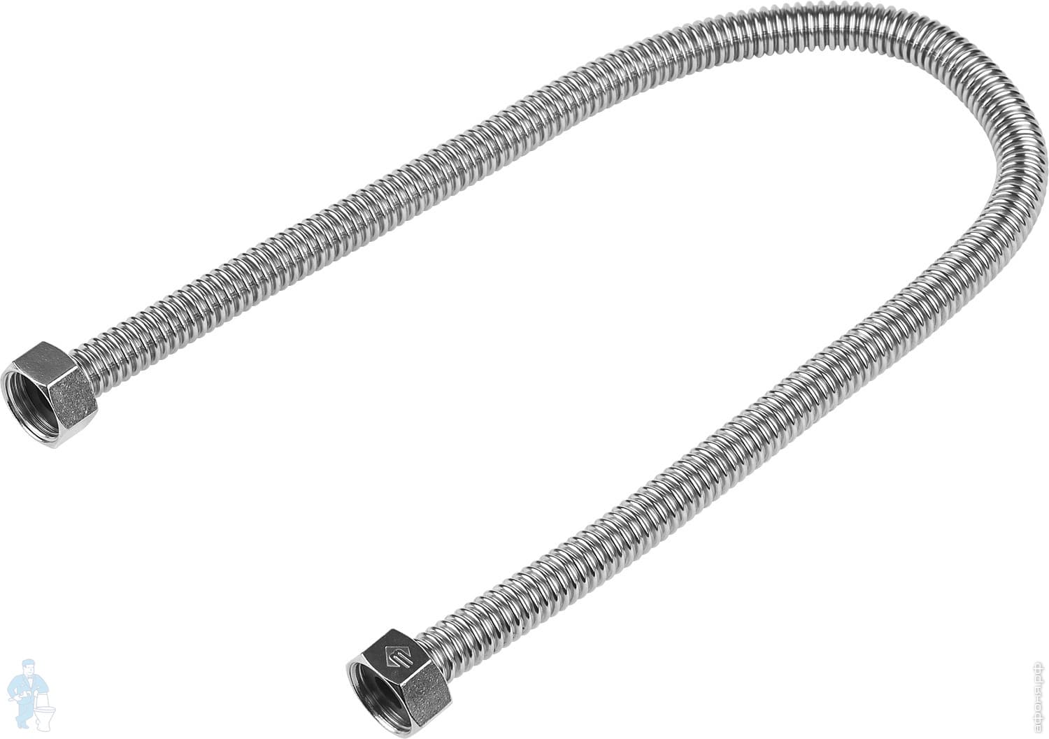 Подводка для воды сильфонная ЗУБР из нержавеющей стали, г/г 1/2\", 0,5м ...