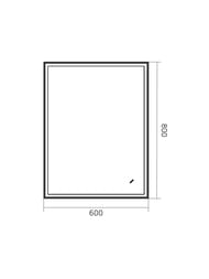 Зеркало Континент Lago (600х800) с LED подсветкой 5000K и сенсорным выключателем, черный