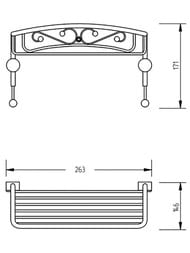 Migliore Complementi Полка-решетка одинарная с крючками 26x15x15 см золото ML.COM-50.601.DO