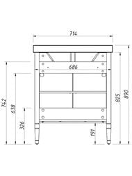Тумба с раковиной Caprigo Альбион 70 concept 714х890х465 цвет: керамик 34011-ТР812+Y-070В