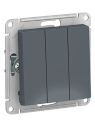 Выключатель Systeme Electric ATLASDESIGN 3-клавишный схема 1+1+1 10АХ механизм грифель ATN000731