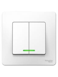 Выключатель Systeme Electric BLANCA скрыт.устан.2-клавишный cх.5 с подсв, 6А 250В, белый BLNVS006511