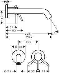 ��������� Hansgrohe Tecturis S ��� ����������� ������������, ����� 225 ��, ���� 73351000