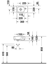 ���������� DURAVIT DuraStyle 360�220�120 ��������� ��� ����. ������, ��� �������� 0713360000
