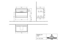 Тумба под раковину Villeroy&Boch Subway 3.0 772х478х576мм, подсветка, 2 ящика, Taupe C574L0VM