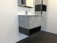 Тумба COMFORTY Франкфурт-60 (600х540х460) подвесная, с раковиной, бетон светлый 00-00004332