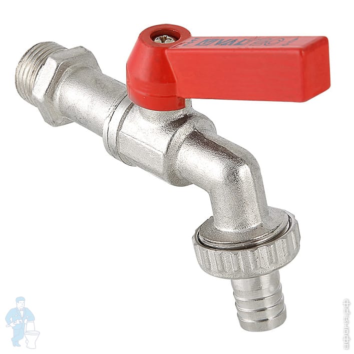 Кран VALTEC водоразборный 1/2\"Н шаровый со штуцером 14мм VT.051.N.04 ...