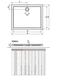 Поддон акриловый RIHO ZURICH 242 (1300х800х45) прямоугольный, белый, без слива