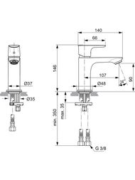 Смеситель для умывальника Ideal Standard Connect Air A7010AA однозахватный, цвет: хром