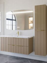 Тумба под раковину Caprigo RAIN 120 (1166х446х550) подвесная, 2 ящика, 1 дверь, Мокко 36517L-SF04