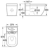 ���� �������-������� Grohe Euro Ceramic 39338000  (368�390�670) ������������, ������������� ������