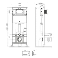 Инсталляция AM.PM Pro для подвесного унитаза I012704.50A38 с бесконт.кнопкой Touchless Pro черная