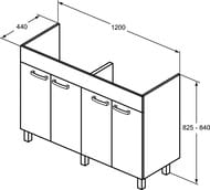 ����� ��� ����������� Ideal Standard TEMPO (1200�825�440) ���������, ����� ������ E0538WG