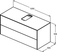 Тумба под раковину Ideal Standard CONCA 1200x505x550 2 ящика внешних, закат, стол с вырезом T3943Y3 — изображение 5